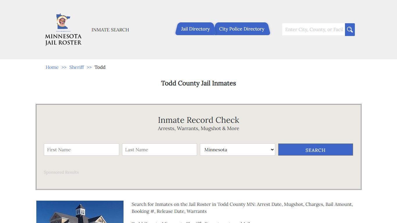 Todd County Jail Inmates | Jail Roster Search